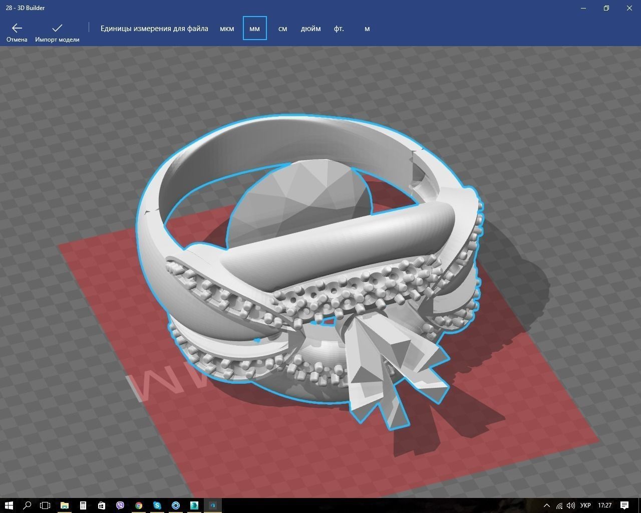 Ring gold with emeralds and diamonds 3D print model_2