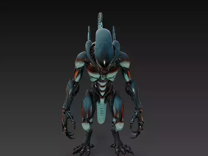 Sci-Fi Alien Xenomorph Cyber Creature Mecha STL V1