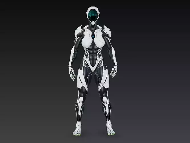 Sci-Fi Female Android Armor Futuristic Character STL V3