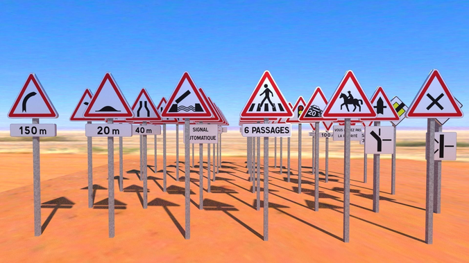 Road signs fr A and AB normal-sized