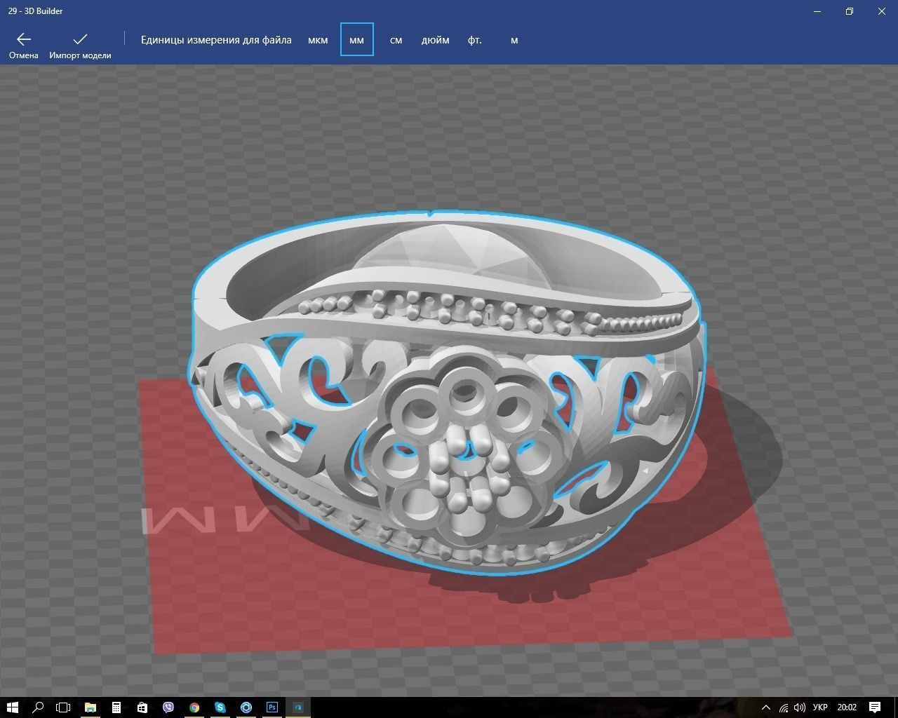 Ring gold with opals and diamonds 3D print model_6