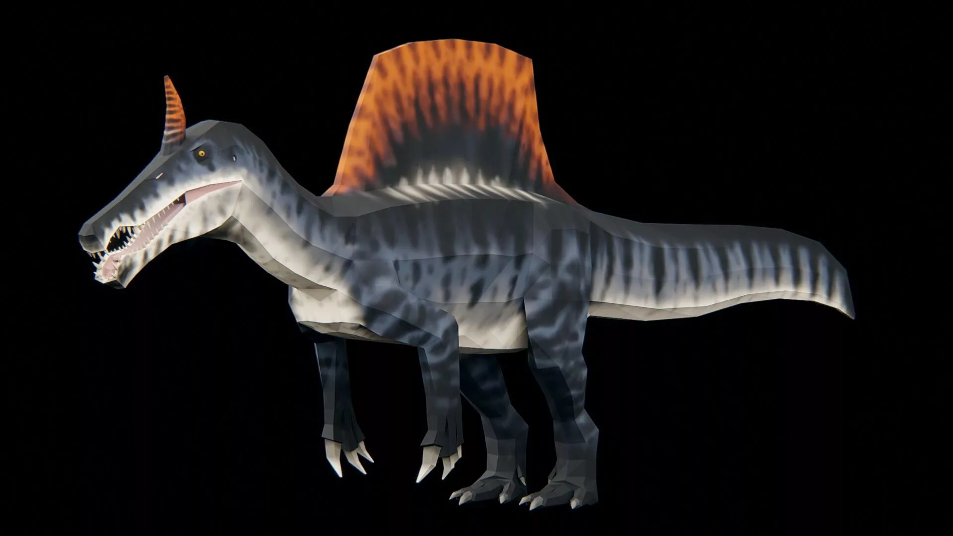 Spinosaurus Mirabilis Low-poly 3D model