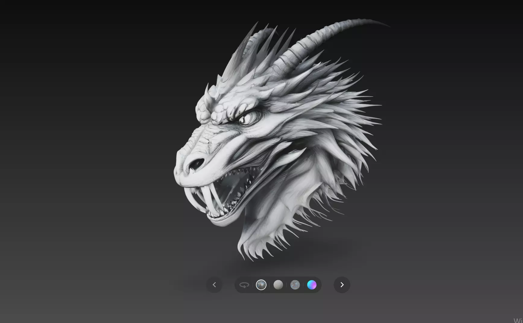 Aggressive Dragon Head Bust Stylized Fantasy Creature STL 3D print model