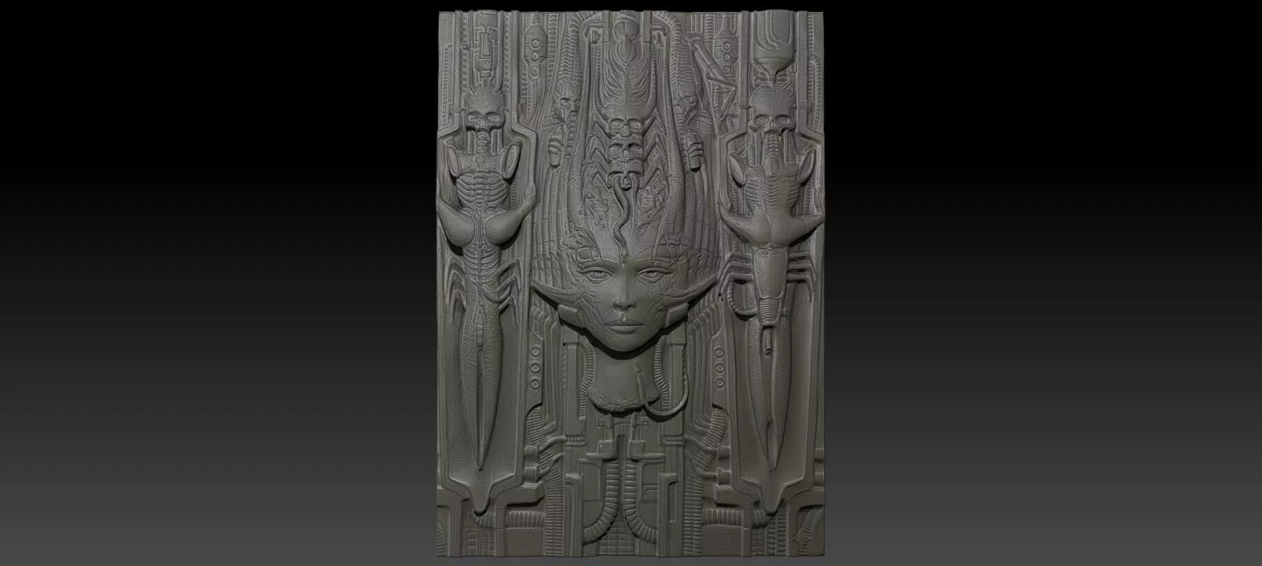 HR Giger Li II 3D Printable CNC Carving Model 3D model 3D