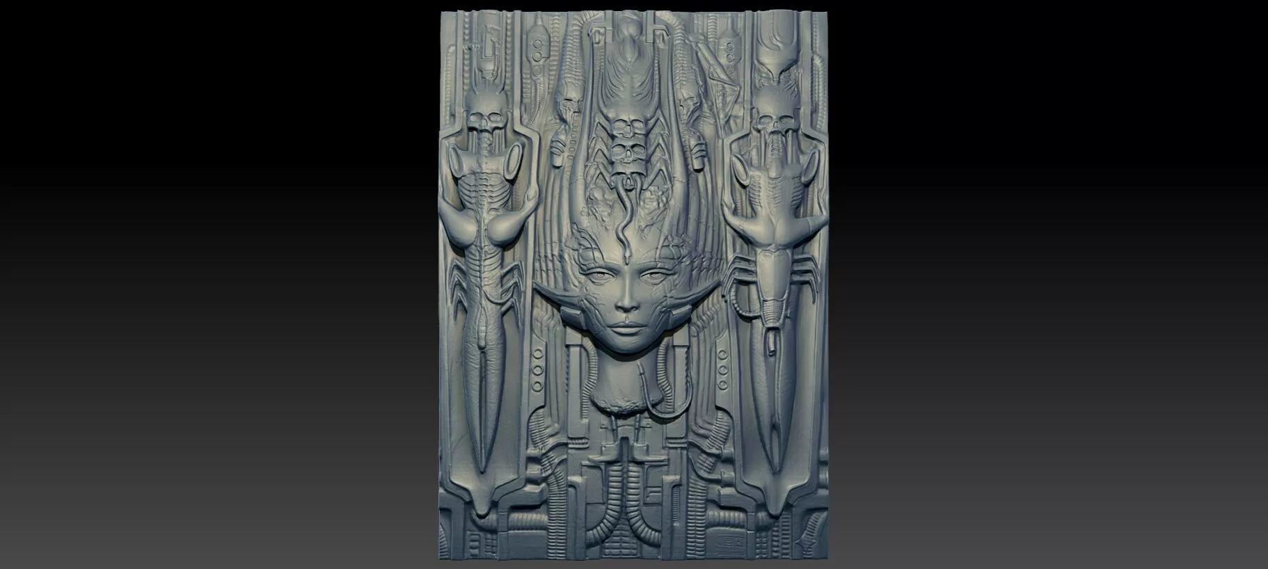 HR Giger Li II 3D Printable CNC Carving Model 3D model 3D