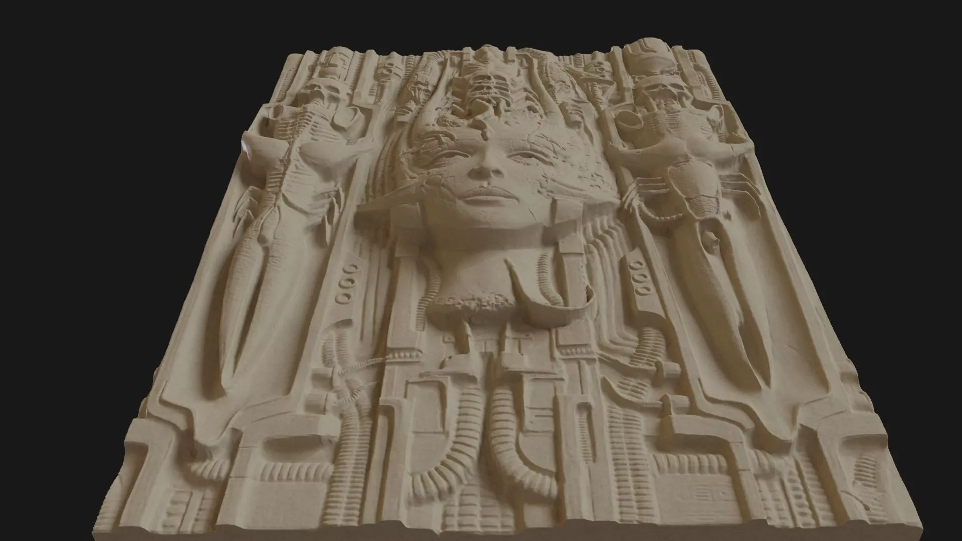 HR Giger Li II 3D Printable CNC Carving Model 3D model 3D