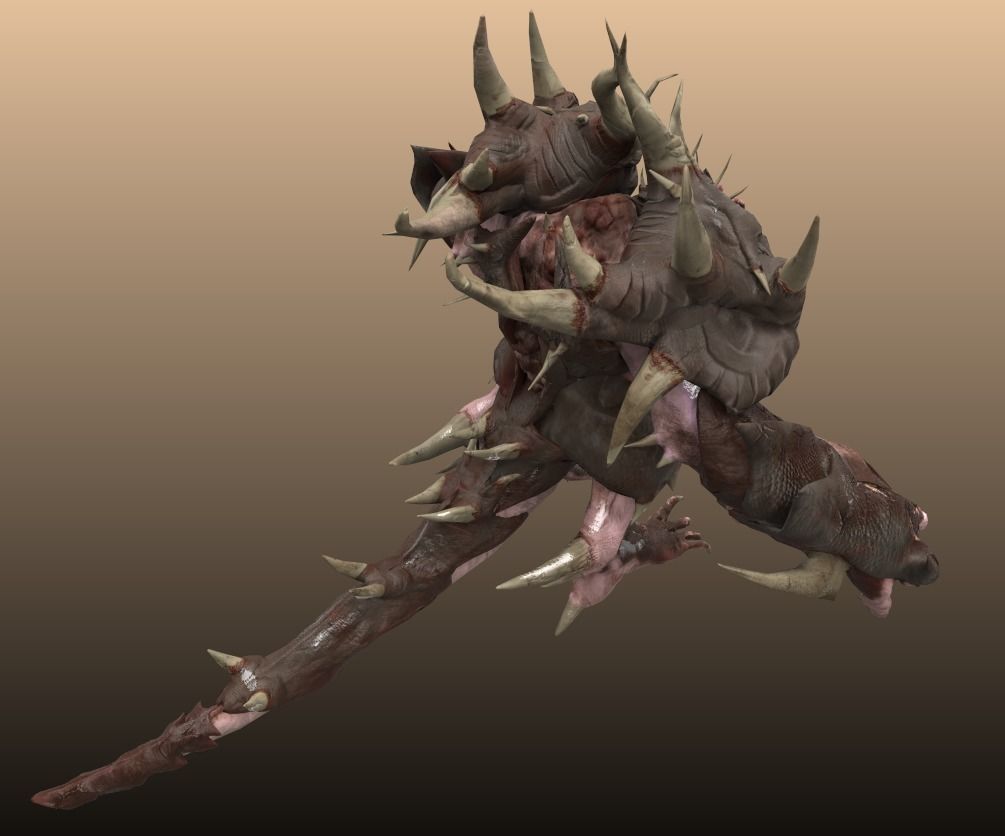 Four hands monster Free low-poly 3D model_36