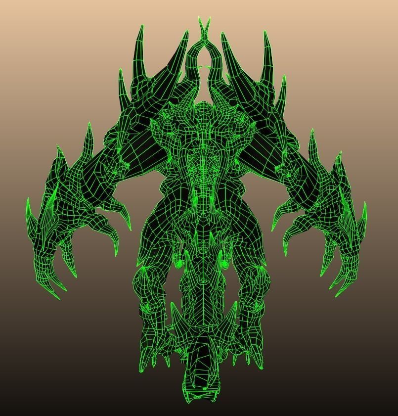 Four hands monster Free low-poly 3D model_32