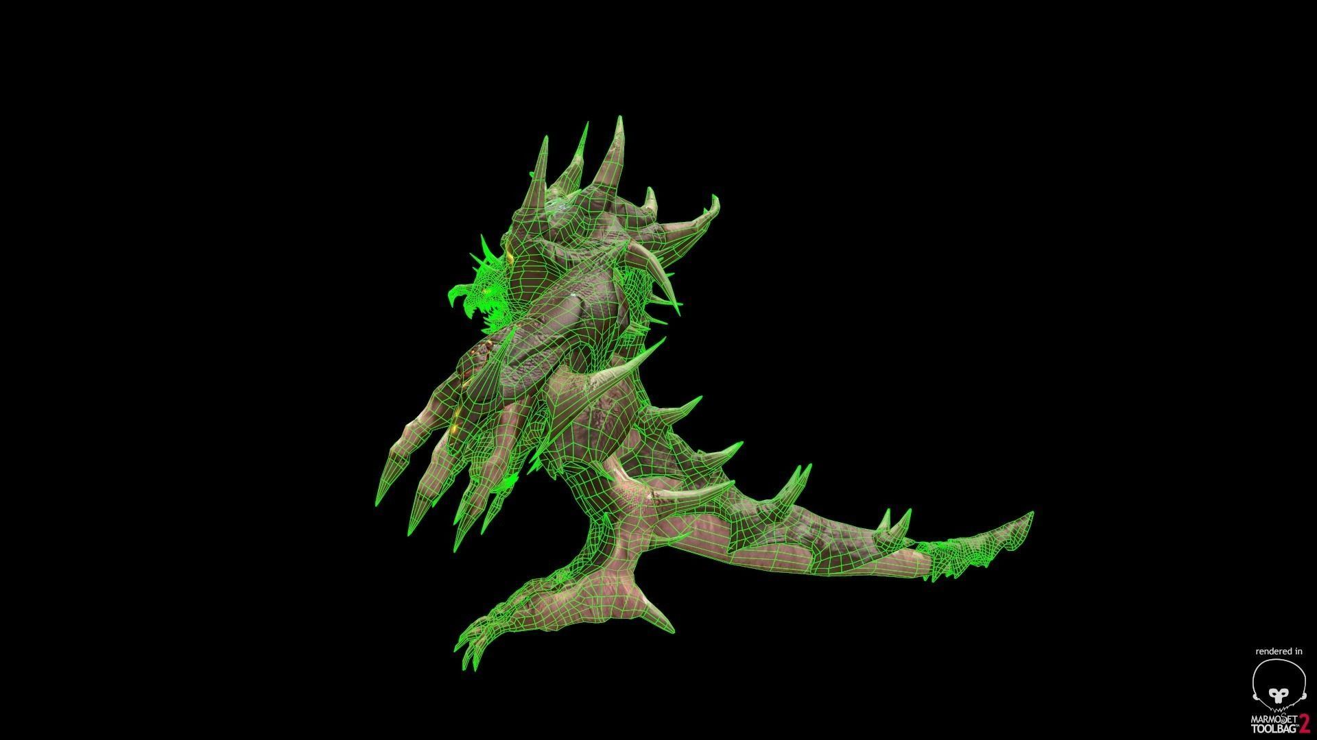 Four hands monster Free low-poly 3D model_20