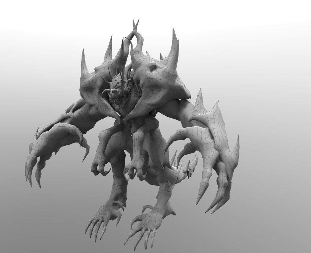 Four hands monster Free low-poly 3D model_24