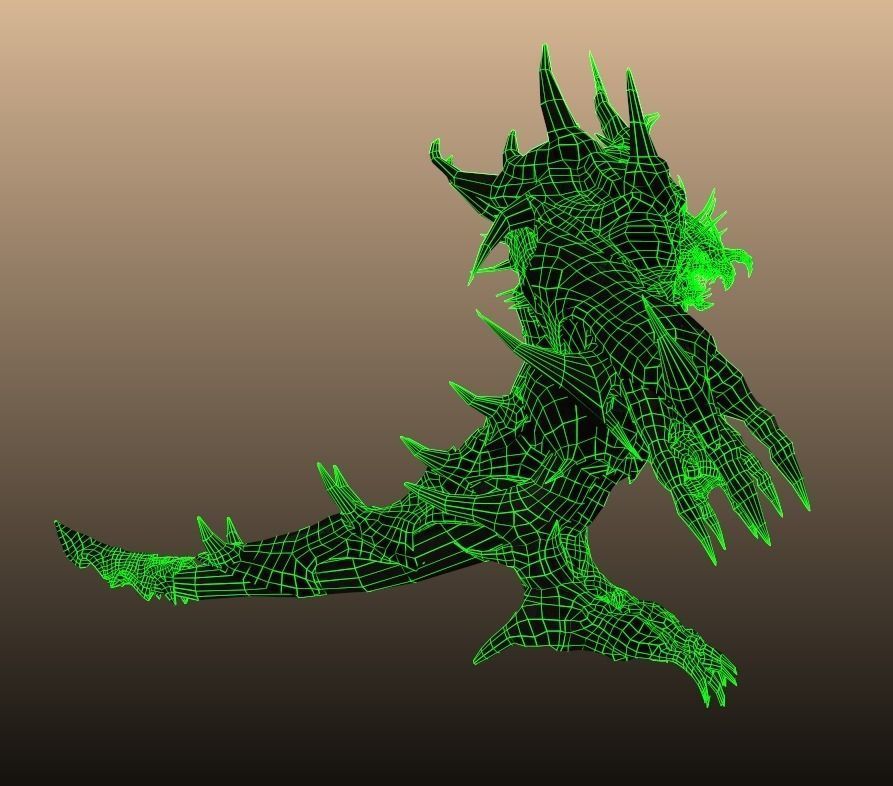 Four hands monster Free low-poly 3D model_31