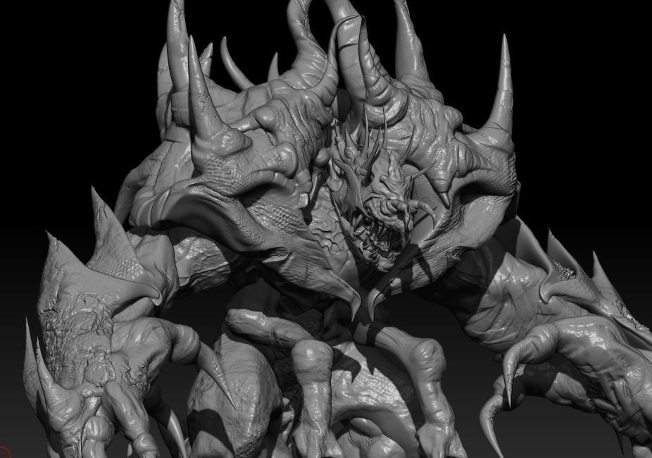 Four hands monster Free low-poly 3D model_22