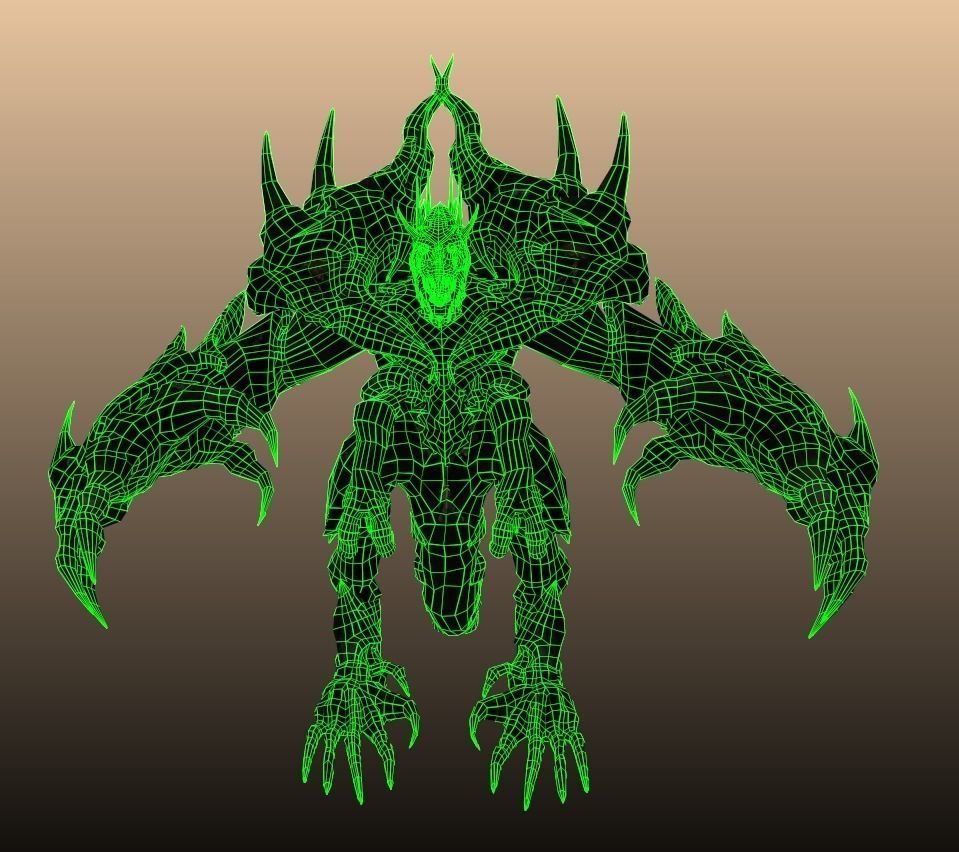 Four hands monster Free low-poly 3D model_30