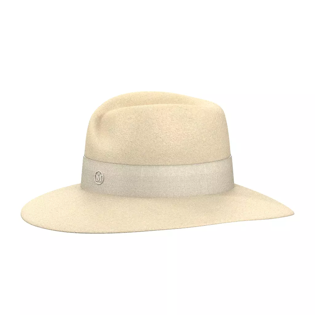 Maison Michel Virginie Pearl Grey Fedora Hat Low-poly 3D model