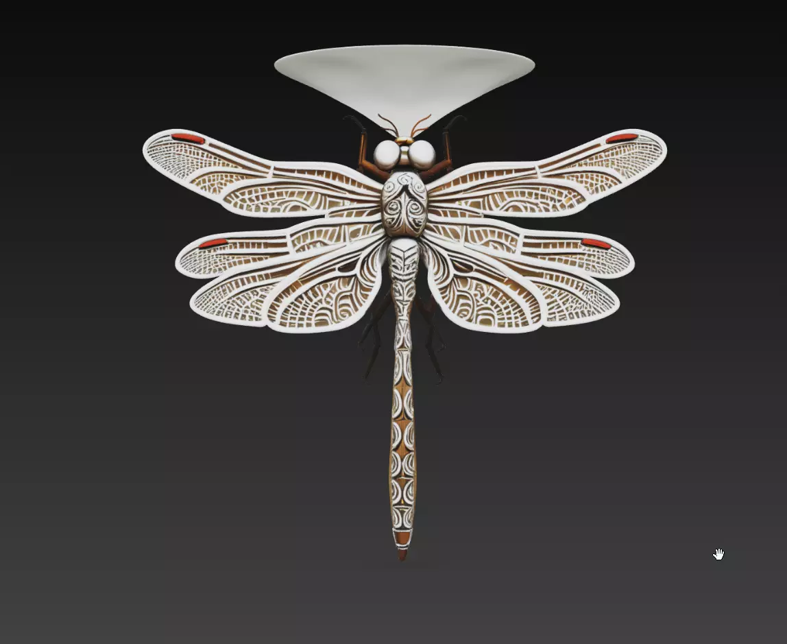 Ornamental Dragonfly Lamp Decorative Insect Light STL 3D print model