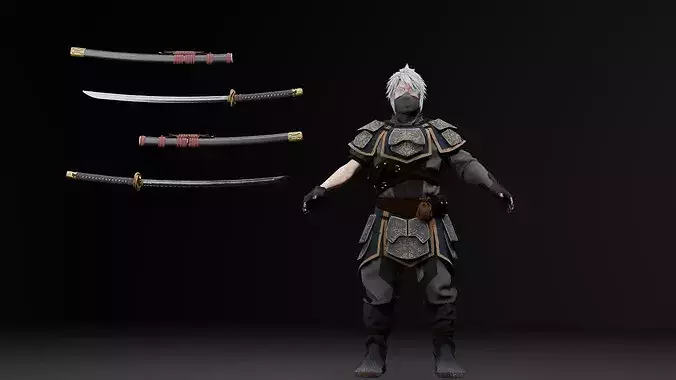 Rigged Ninja Sorceress Character