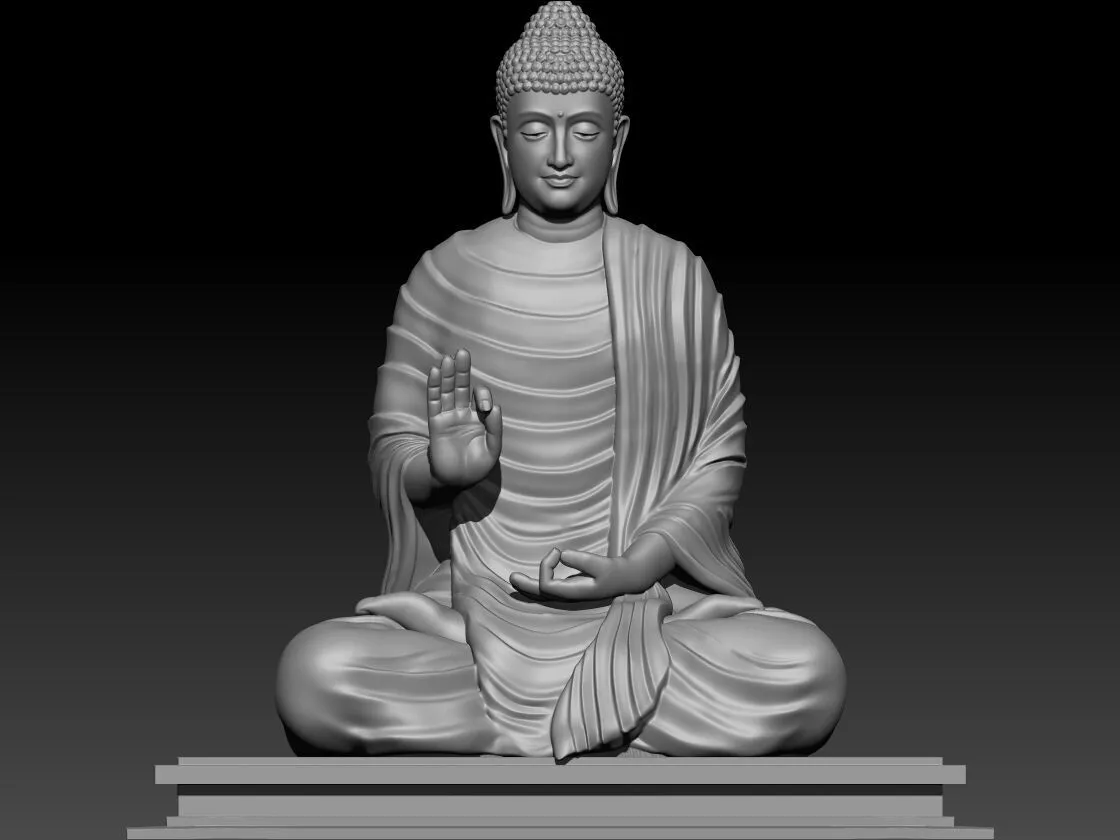 Enlightened Gautam Buddha Statue - 3D Printable Sculpture 3D print model