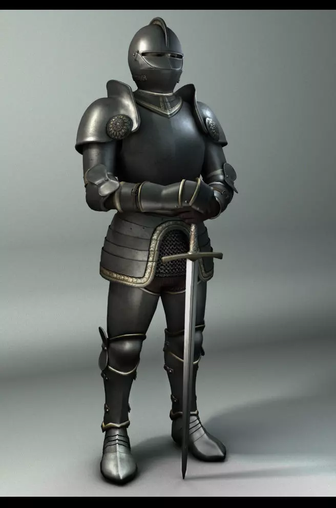 Knight in armor 3D model_0