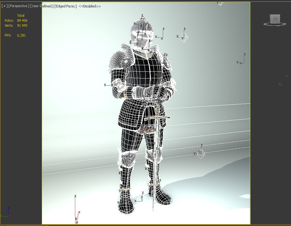 Knight in armor 3D model_1