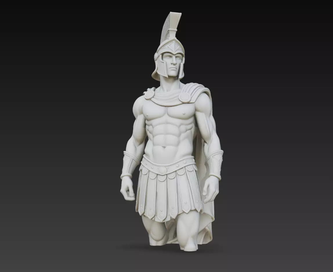 Roman Warrior Half Body Sculpture Classical Gladiator STL 3D print model