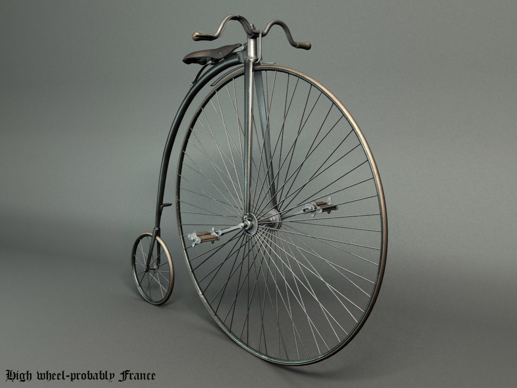 High wheel Low-poly 3D model_1