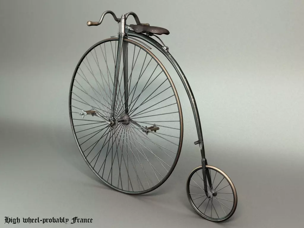 High wheel Low-poly 3D model_0