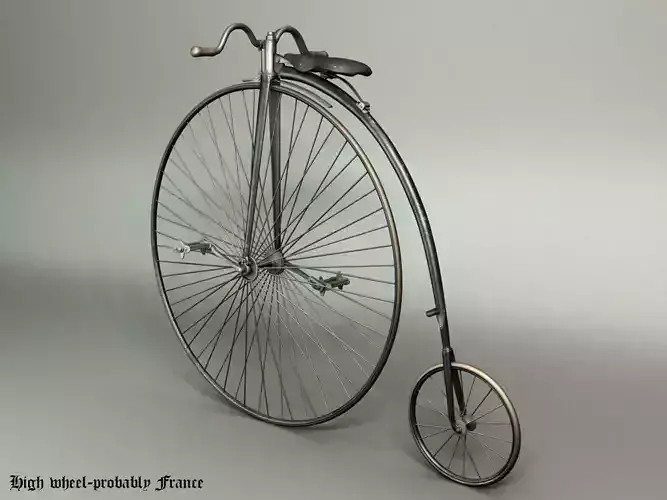 High wheel Low-poly 3D model