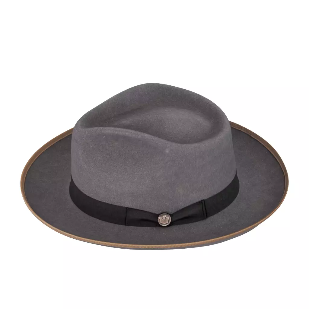 Goorin Bros River Wide Brim Merino Wool Felt Grey Fedora Hat Low-poly 3D model