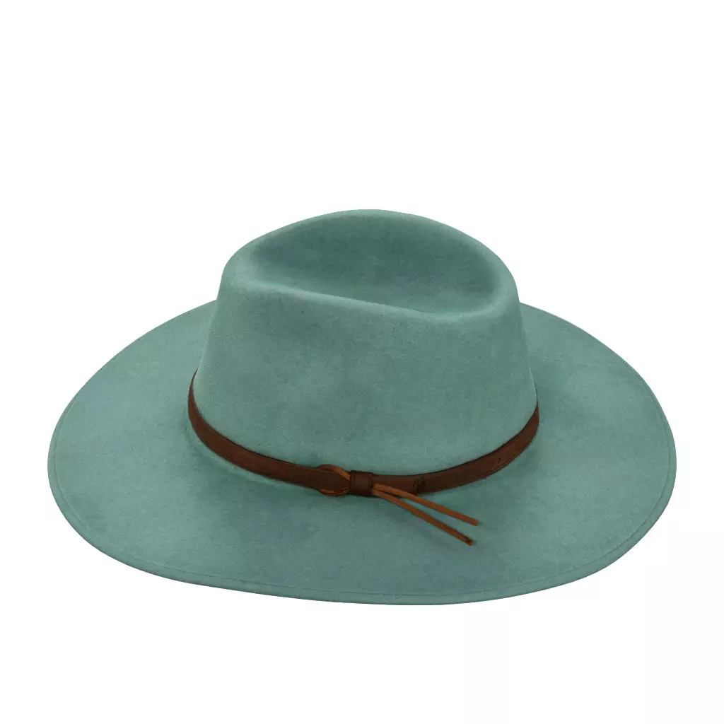 Goorin Bros Teal Wide Brim Fedora Hat Low-poly 3D model