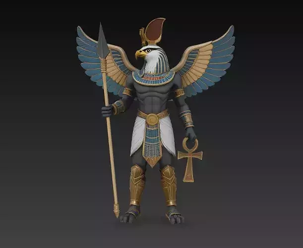 Egyptian Anubis Winged Statue Jackal God STL V2
