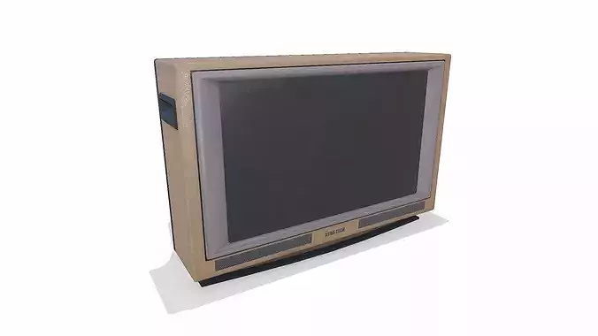 Old Retro Vintage Flat Screen CRT TV Low-poly PBR