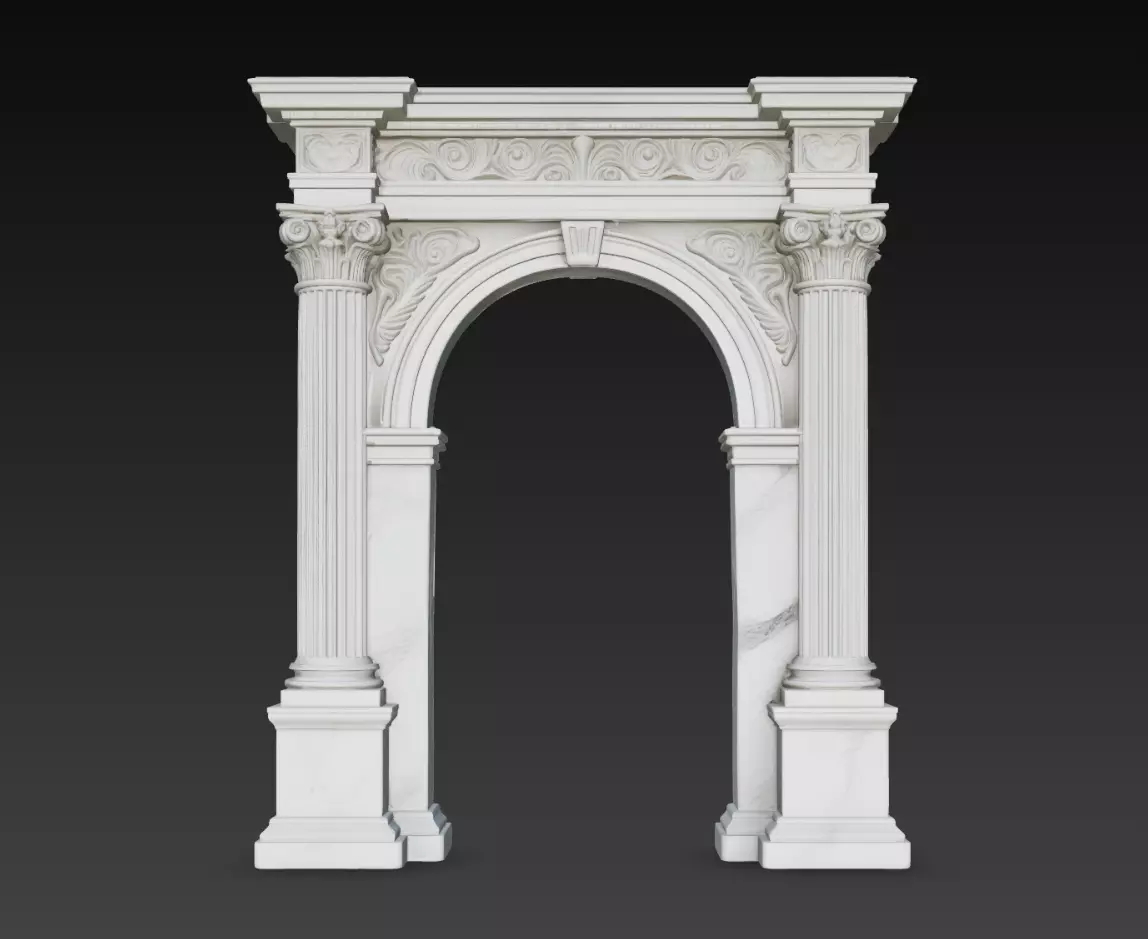 Ornate Roman Arch Column Decorative Structure STL V1 3D print model