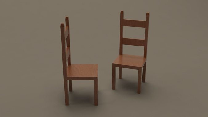 Wooden Chair Free low-poly 3D model
