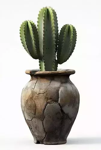 Cactus Plant Vase 3D Model