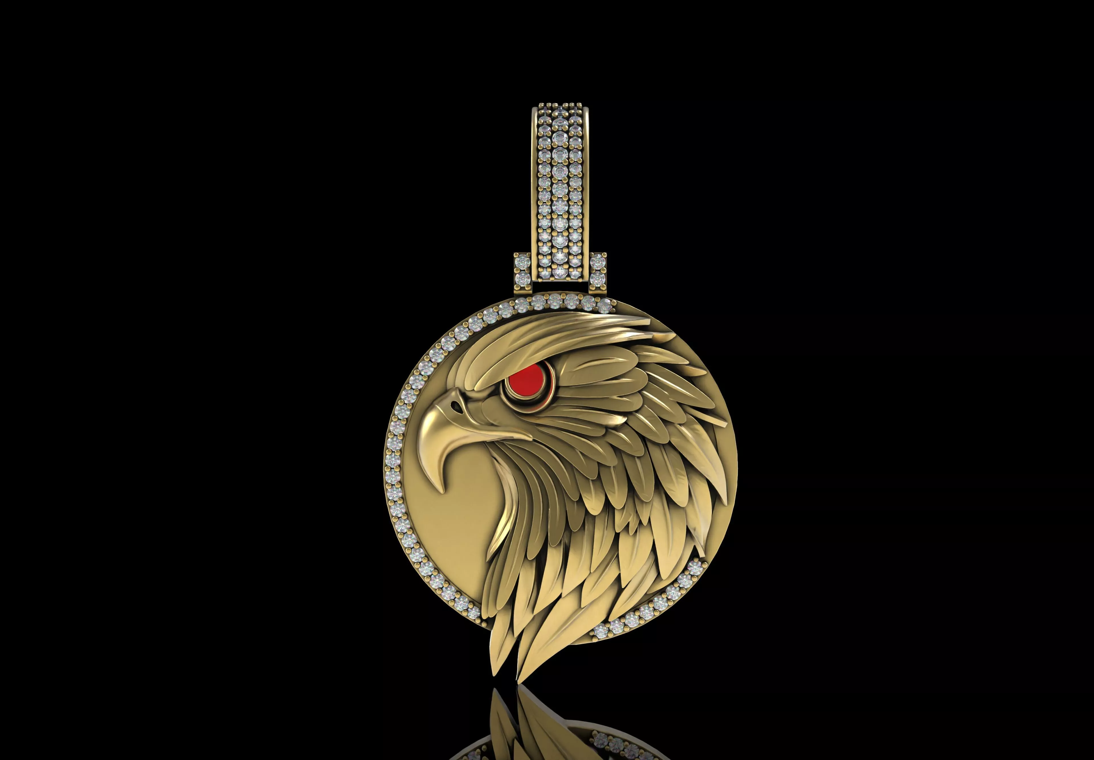 Eagle Face Pendant 3D print model