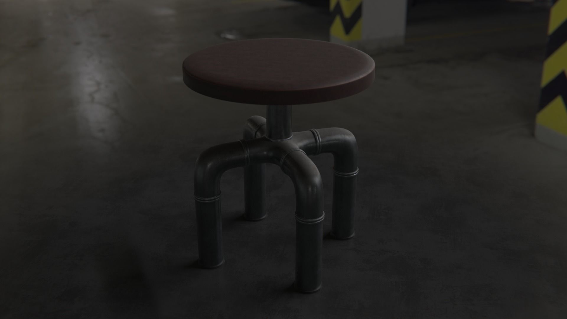 Pipe Stool PBR 3D model_1