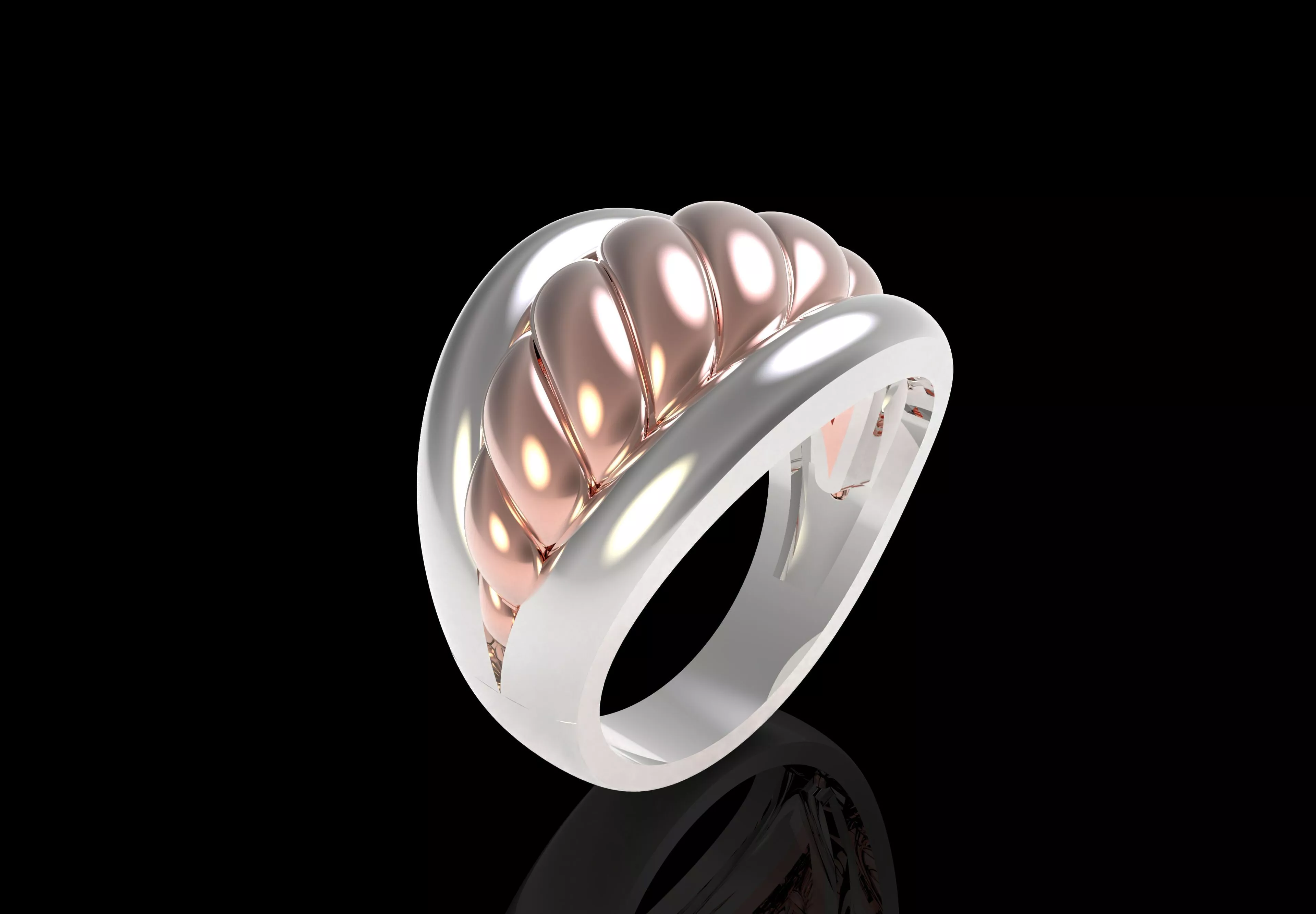 Twisted Dome Ring 3D print model