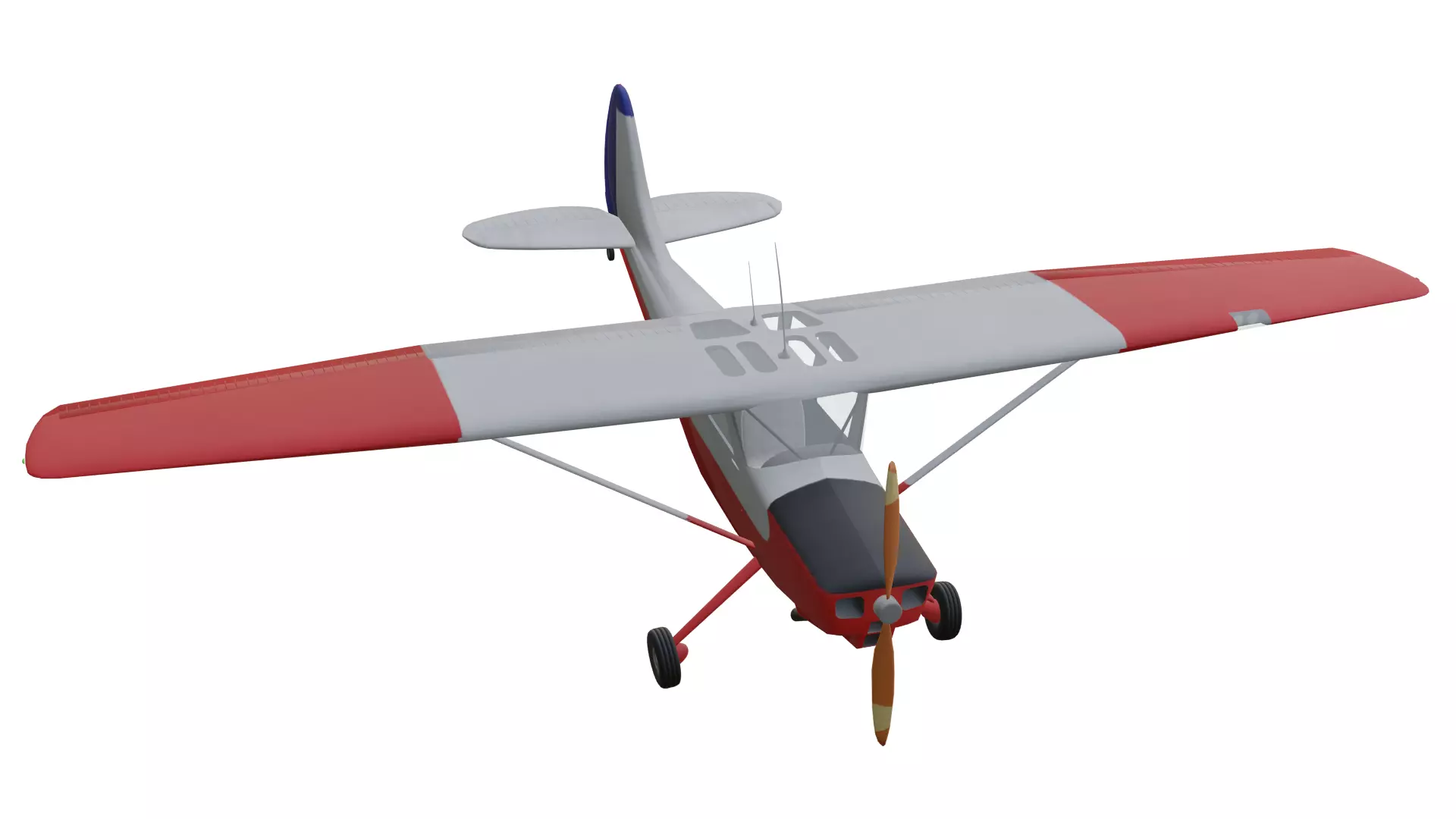 Cessna L-19 Bird Dog Low-poly 3D model