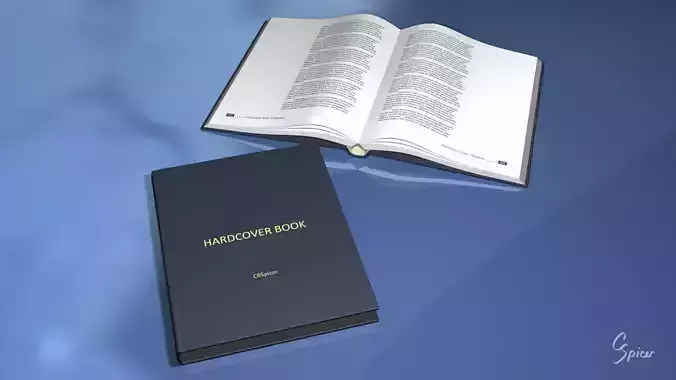 Hardcover Book with Editable Text Low-poly 3D model