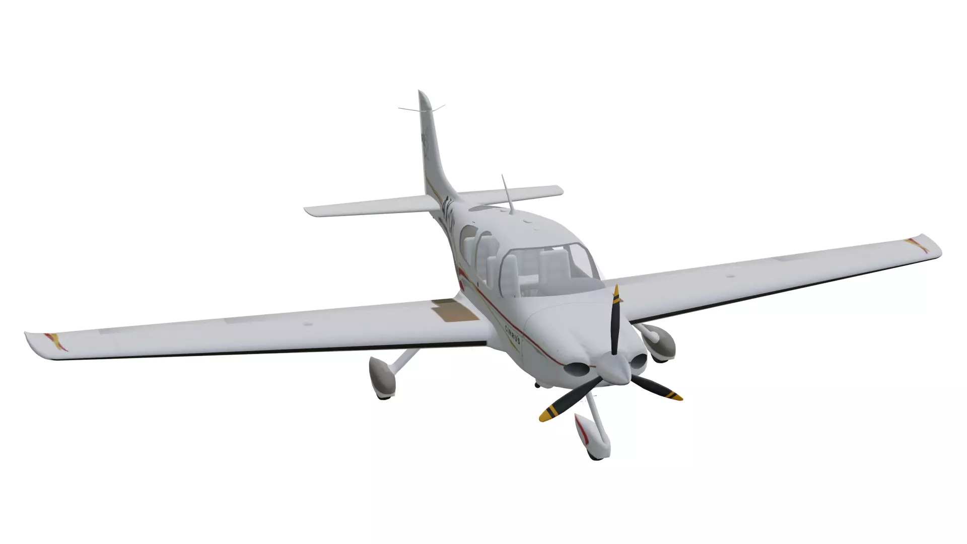 Cirrus SR22 Low-poly 3D model