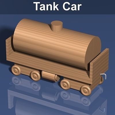 Wooden Train Toy 3D model_10