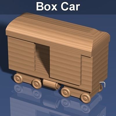 Wooden Train Toy 3D model_9