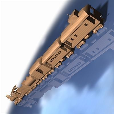 Wooden Train Toy 3D model_5