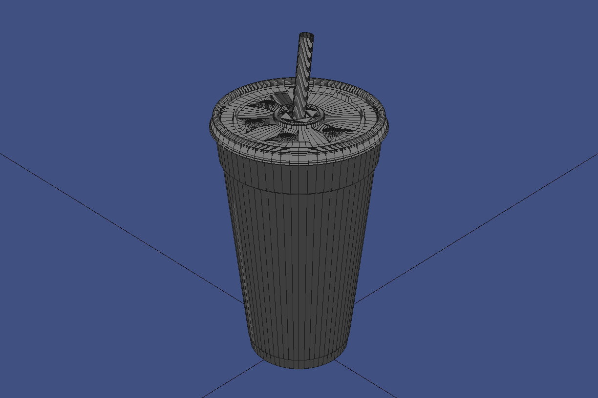 Styrofoam Cup with Plastic Lid and Straw 3D model_15