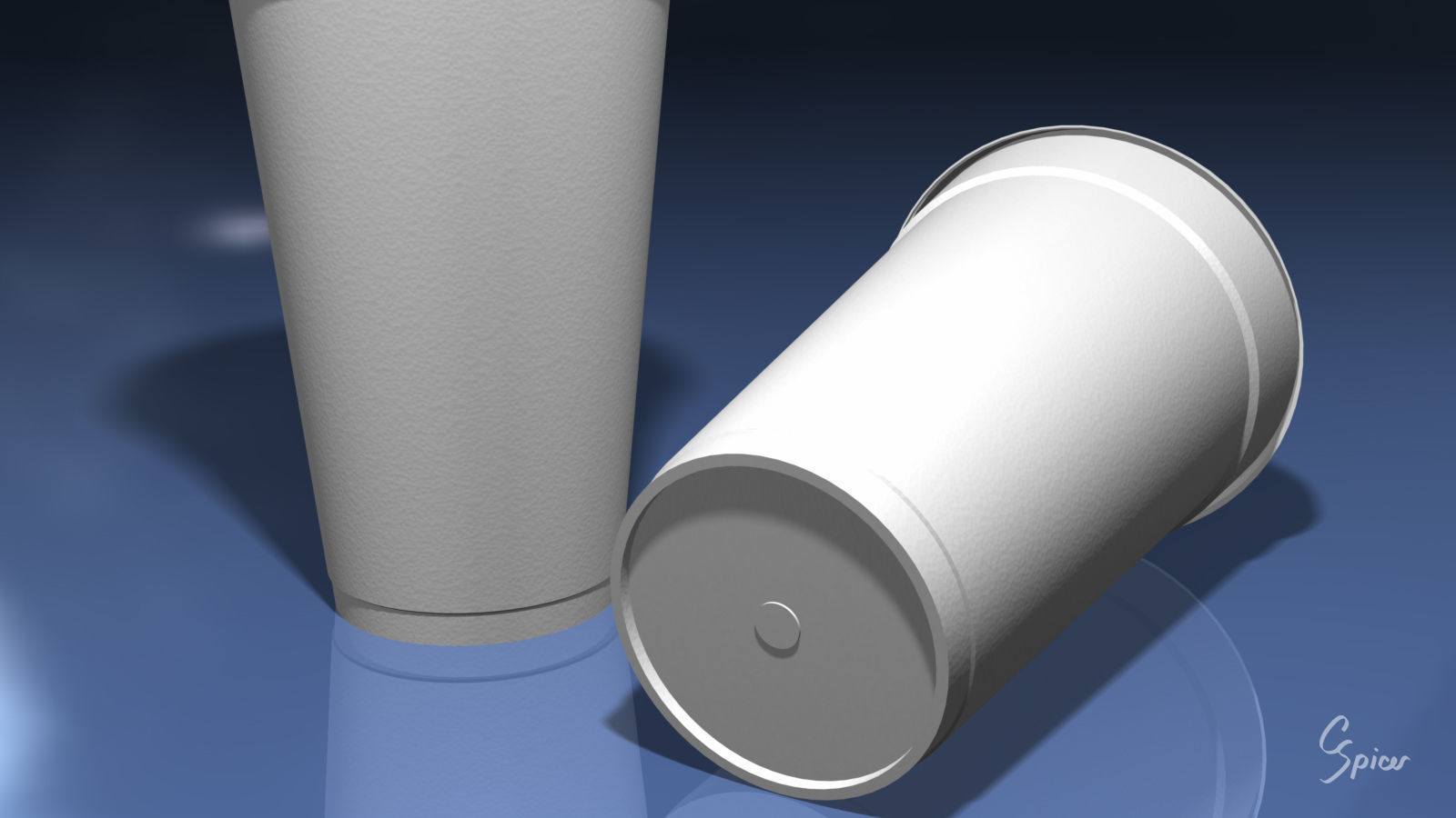 Styrofoam Cup with Plastic Lid and Straw 3D model_3