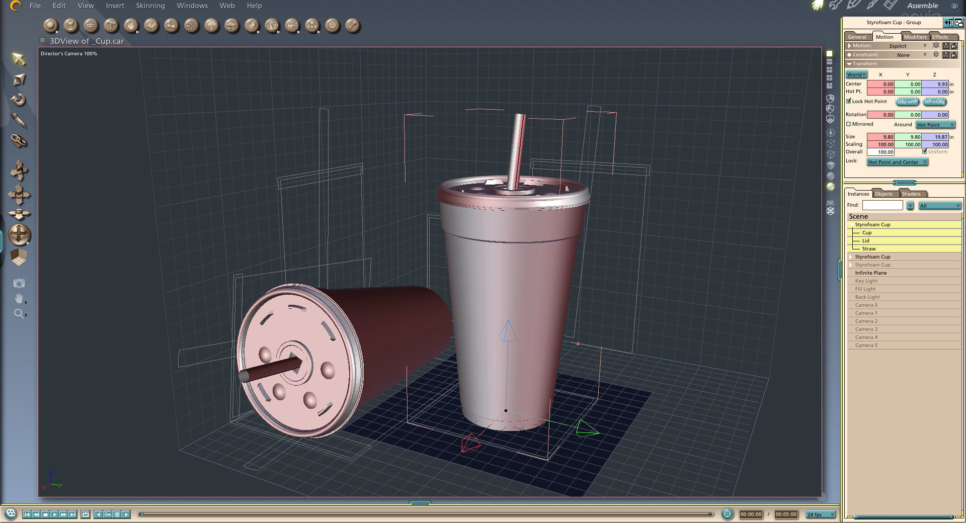 Styrofoam Cup with Plastic Lid and Straw 3D model_17