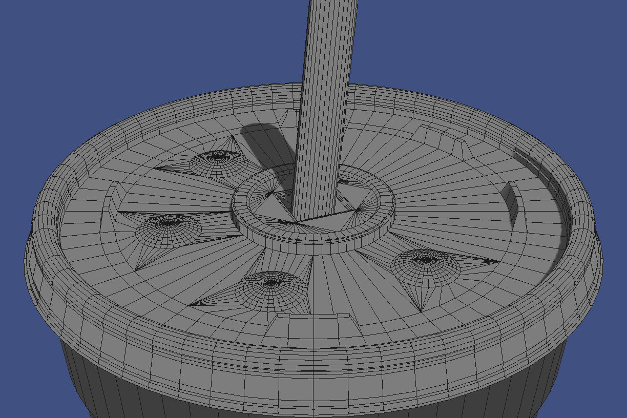 Styrofoam Cup with Plastic Lid and Straw 3D model_16