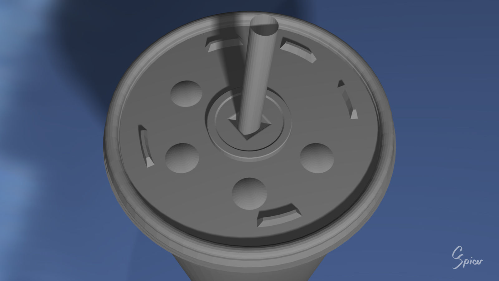 Styrofoam Cup with Plastic Lid and Straw 3D model_9