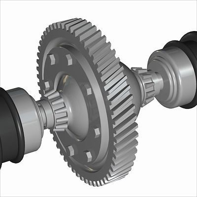 Automobile Differential Gearbox 3D model_2