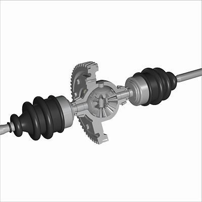 Automobile Differential Gearbox 3D model_1